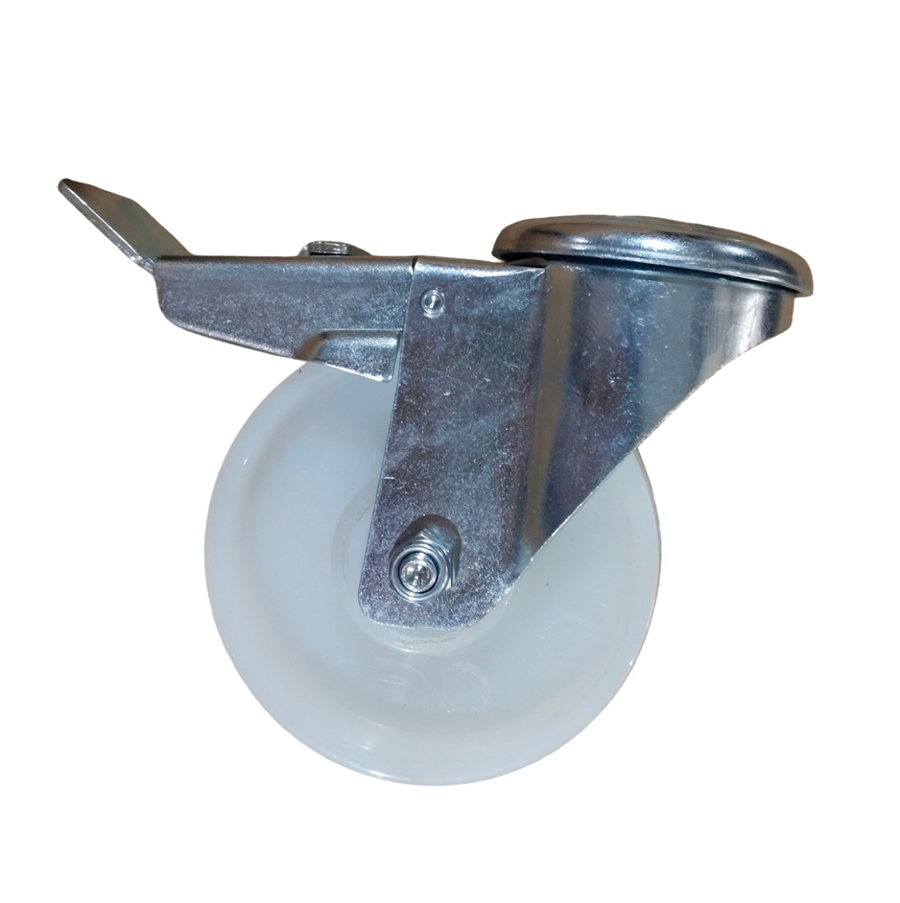 SNhb 42 - Нейлоновое колесо 100 мм (под болт М12, поворотн., тормоз, подш скольж.)