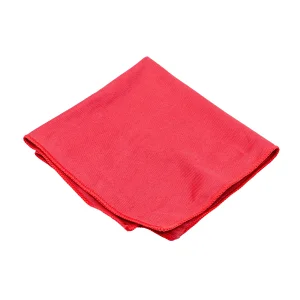 ASO280R-Салфетка для оптики, гладкая микрофибра, 280г/м2, 40*40см, цвет красный, 85% полиамид /15% полиэстер